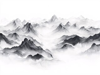 Background materials for ink landscape paintings