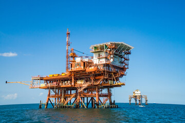 Cesenatico- Italy- 8 september 2025: Offshore drilling platform operated
