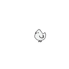 Cute little chick drawn in simple line art style.