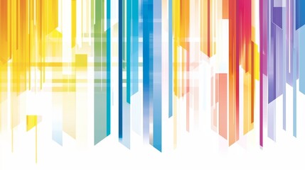 Colorful, abstract image of a city skyline with a rainbow of colors. The image is meant to evoke a sense of energy and vibrancy