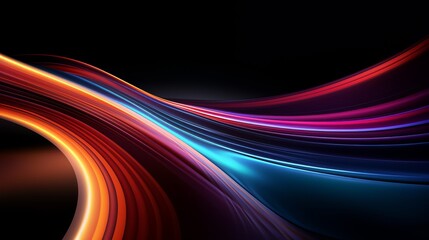 Colorful, abstract image of a wave with a black background. The colors are bright and vibrant, creating a sense of energy and movement