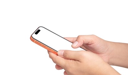 A person is holding a phone and texting