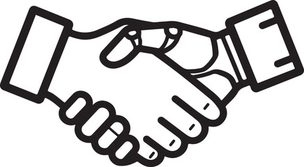 Handshake symbol of cooperation agreement and partnership minimalist style vector illustration design template elements