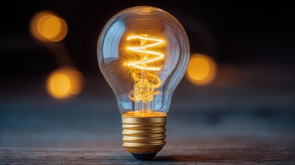 Glowing vintage lightbulb illuminates creativity and innovation, perfect for sparking bright ideas and showcasing energy efficiency in a captivating way
