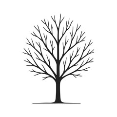 Simple Winter Tree Outline for Seasonal Design