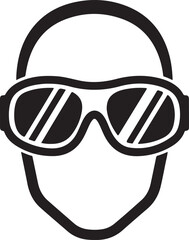 Person with Goggles Minimalist Vector Illustration Sport and Safety Equipment Eye Protection Graphic Resource