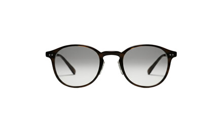 Round eyeglasses with black frames isolated on white background, stylish eyewear perfect for optometry and fashion