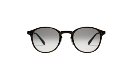 Round eyeglasses with black frames isolated on white background, stylish eyewear perfect for optometry and fashion