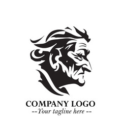 Fototapeta premium Elegant Old Woman Logo Symbol in Black on White Background with Classic and Minimalist Design