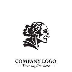 Elegant Old Woman Logo Symbol in Black on White Background with Classic and Minimalist Design