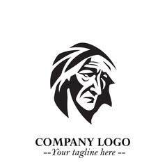 Elegant Old Woman Logo Symbol in Black on White Background with Classic and Minimalist Design