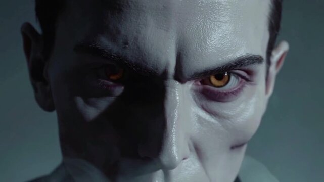 vampire with blood dripping from fangs