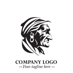 Elegant Old Woman Logo Symbol in Black on White Background with Classic and Minimalist Design