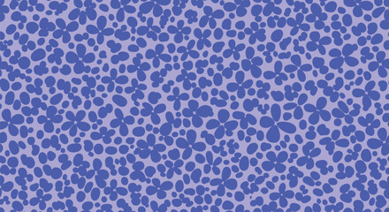 Vector art of seamless pattern of small blue flowers on a light purple background, abstract floral design, repeating motif, digital art