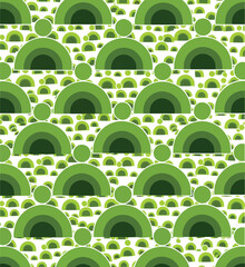 Vector art of green layered human icon and seamless pattern