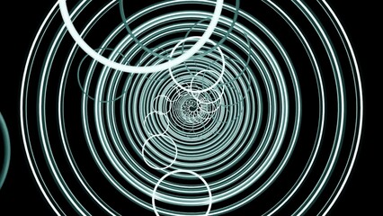 Abstract hypnotic tunnel of endless spiraling circles. Design
