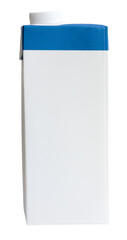 Blank White milk carton box container isolated clipping path on white background.