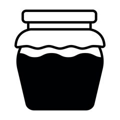 Jam Jar Icon – Glass Jar Vector Illustration
