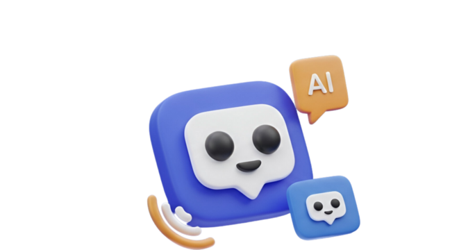 3d icon of ai chat bot icon isolated on transparent background, a modern representation of artificial intelligence - Powered by Adobe