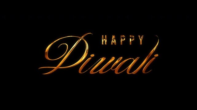 Animated, Suitable for Diwali greeting cards, invitations, social media posts, and website banners. Captures the festive spirit with elegant typography.