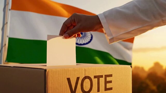 Indian citizen casts ballot, exercising democracy, national election day, patriotic duty, vote