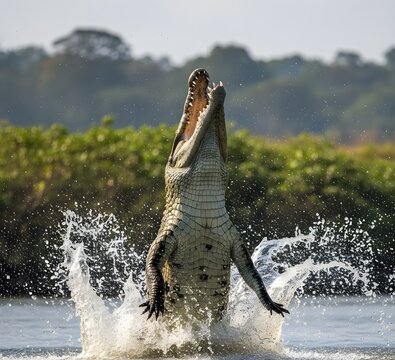 crocodile in the water