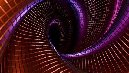 Fototapeta premium Abstract futuristic spiral tunnel rotating background. Design