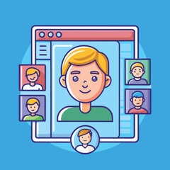 user profile and avatar icons  clean flat ui ux de.eps