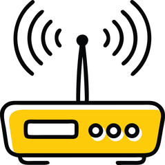 wi fi router icon  thin line vector .eps