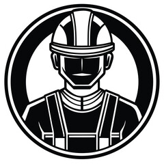 worker helmet and gear minimal icons .eps