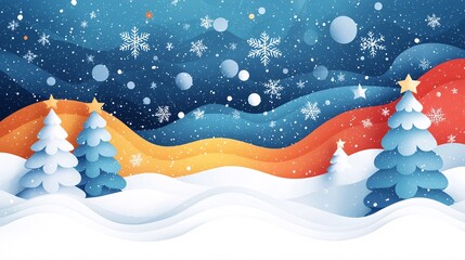 Winter Snow Scene Illustration Background