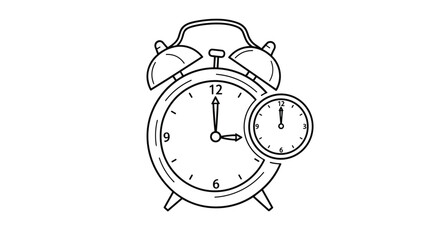 An alarm clock illustrates the concept of timekeeping and the passage of moments.