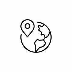 location pin globe icon sign vector