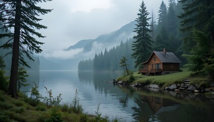 Fototapeta premium lake and mountains