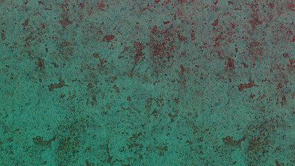 Textured Rusty Metal Surface With Teal Green Patina and Reddish Brown Rust Spots