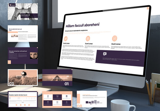 Deep Purple & Nude Business Digital Report