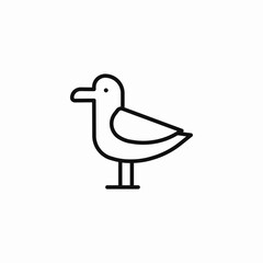 standing sea gull icon sign vector