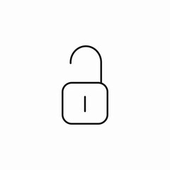 unlocked square padlock icon sign vector