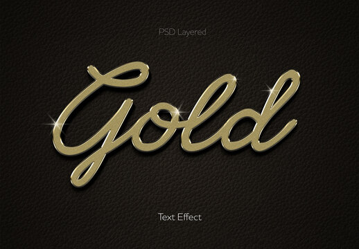 Script Gold Text Effect