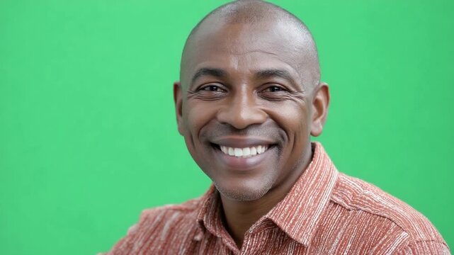 Smiling Man: The radiant smile of a middle-aged man beams, radiating confidence and warmth. His eyes sparkle with an engaging and approachable energy. 