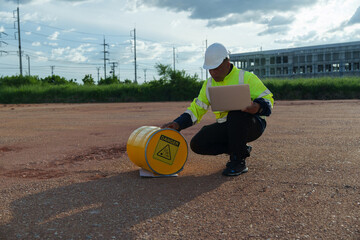 Engineers are working to check the readiness of chemical tanks to be sent for packing.