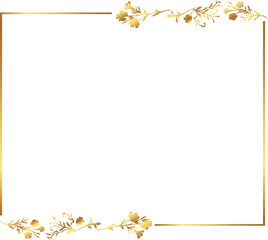 frame with leaves gold border Golden Border Warm Color Frame	
