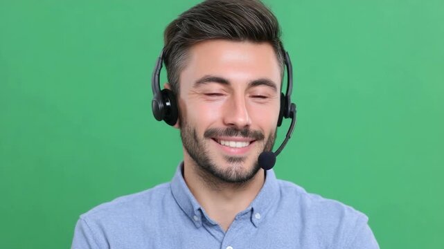 Customer Service with a Smile: A close-up of a friendly customer service representative wearing a headset, exudes warmth and professionalism.