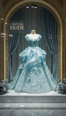 wedding glass dress at shopfront 