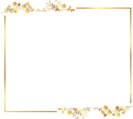 frame with leaves gold border Golden Border Warm Color Frame	
