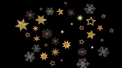 Beautiful winter background with gold stars and snowflakes. Perfect for Christmas, New Year, and holiday designs.