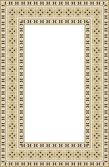 Vector black and gold square gothic ornament. Medieval European rectangle, border. Classic pattern of the Germans, Angles, Saxons, Franks.