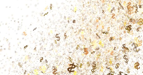 Abstract background of gold dollar signs. Perfect for finance, business, and wealth concepts.