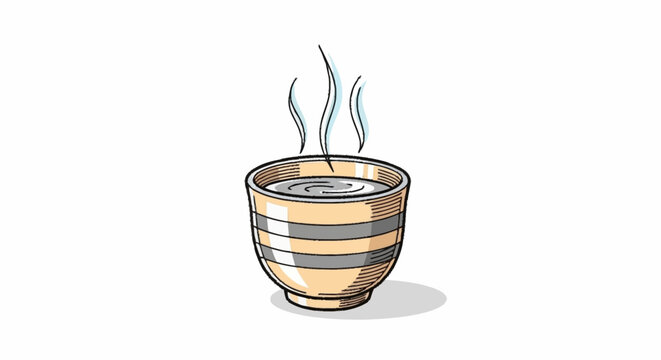 Steaming hot bowl illustration showcasing warmth and comfort, ideal for food blogs, menu designs, and culinary-themed graphic projects.