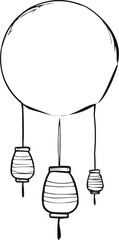 Line art illustration of celebration  lanterns